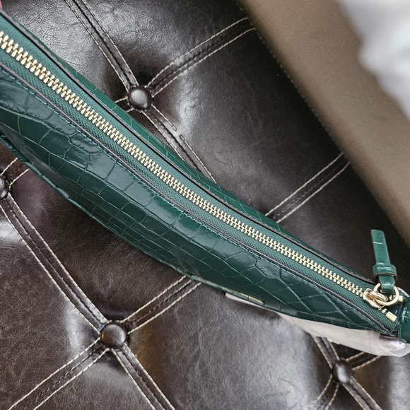 Kate Spade Brand New Limited Edition Crocodile Embossed Green Shoulder Bag Purse - Picture 7 of 7